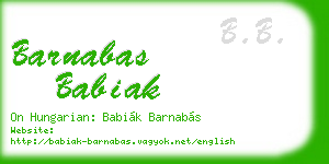 barnabas babiak business card